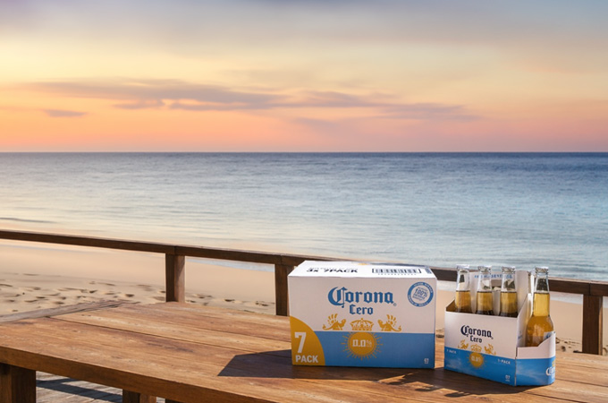 Corona Cero innovative 7 pack bottle packaging 