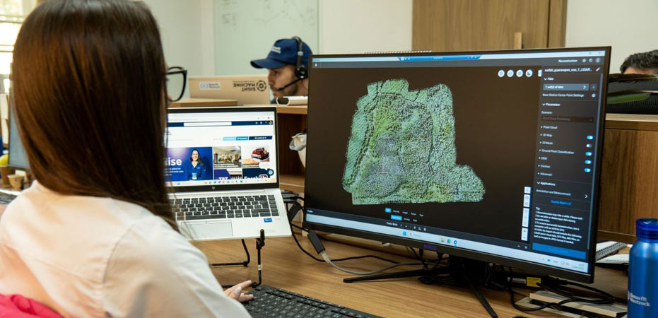 forestry map on computer