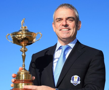 Paul McGinley holding Ryder Cup