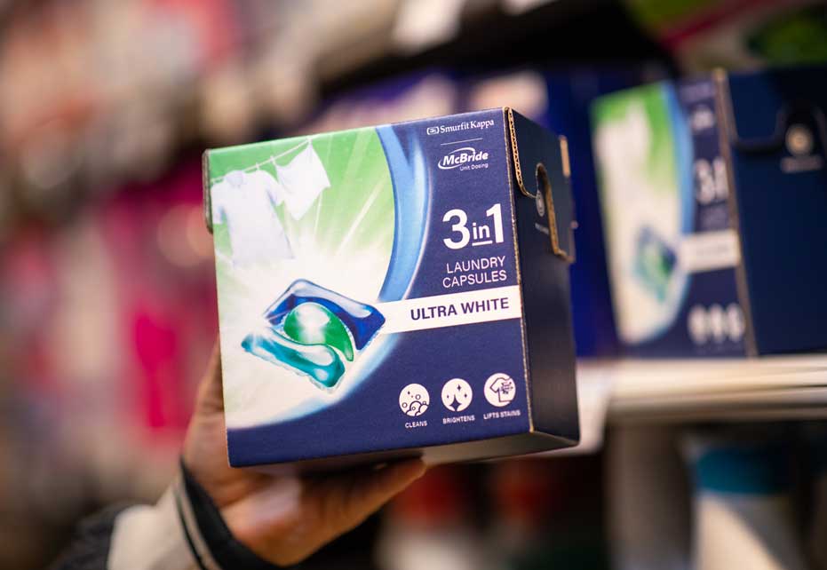 Smurfit Kappa develops its first paper-based child-lock box for laundry capsules